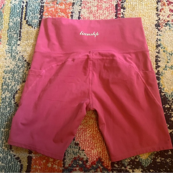 Women's Pink High-Waisted biker Shorts size M - Picture 2 of 6